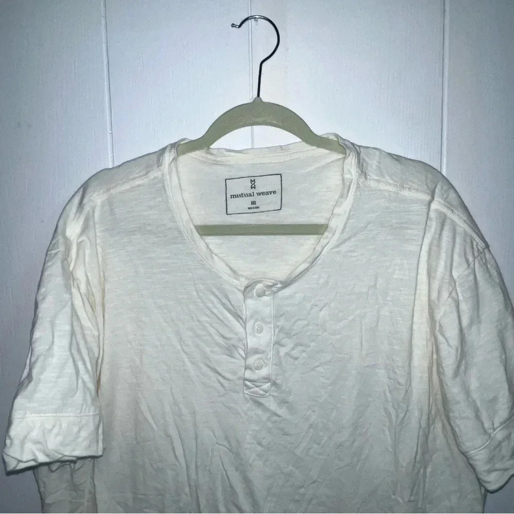 Mutual Weave Mens Ivory White Button Up Size XXL Made In India